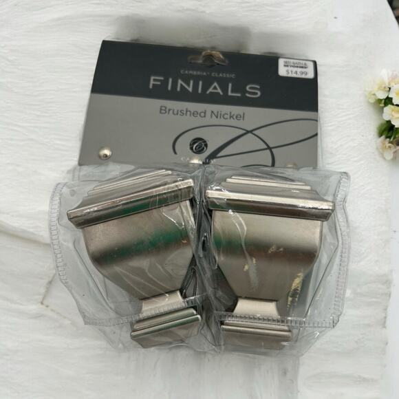 Cambria Premier Complete Napoleon Finial in Brushed Nickel (Set of 2 ) NEW - Picture 1 of 14